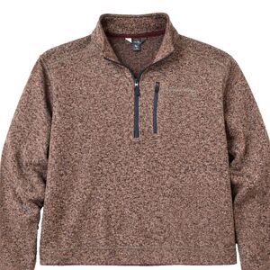 Eddie Bauer Quarter Zip Fleece Pullover Men's XL Rust Red Heather Sweater Knit